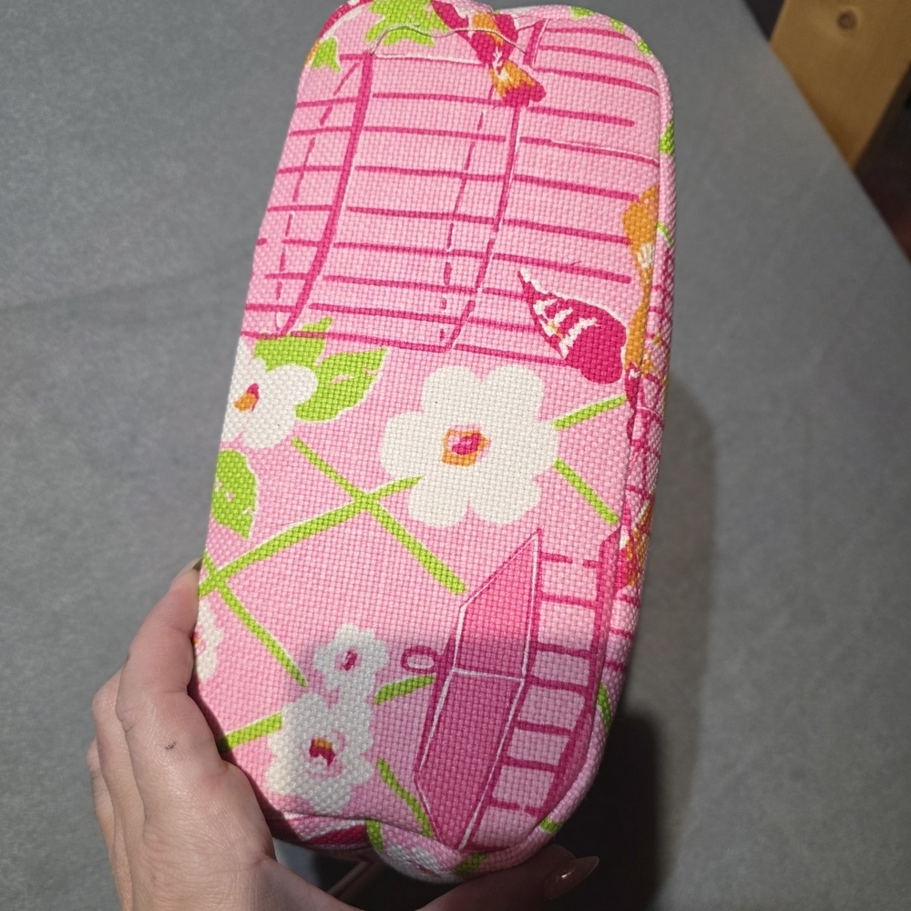 Spartina 449 Pink & White Floral Birdcage Tote EXCELLENT Cond L:13 H:10 - Picture 13 of 13